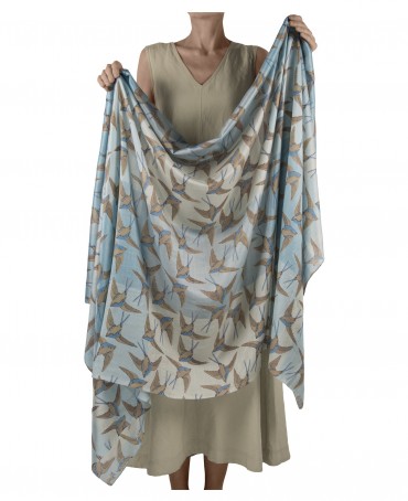 Палантин Женский SN40-OISEAUX/BLEU